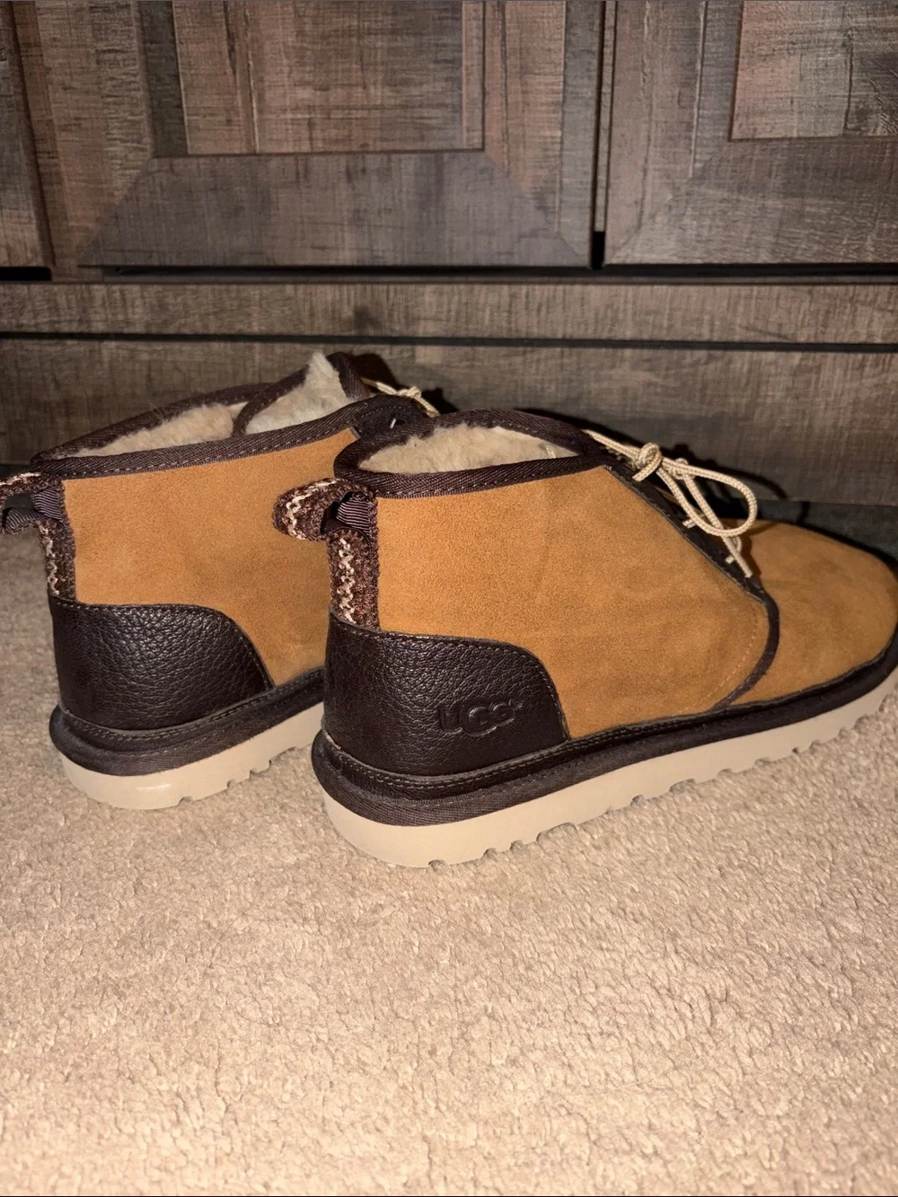 UGG Men's Chestnut & Dark Brown Suede Lace-Up Ankle Boots